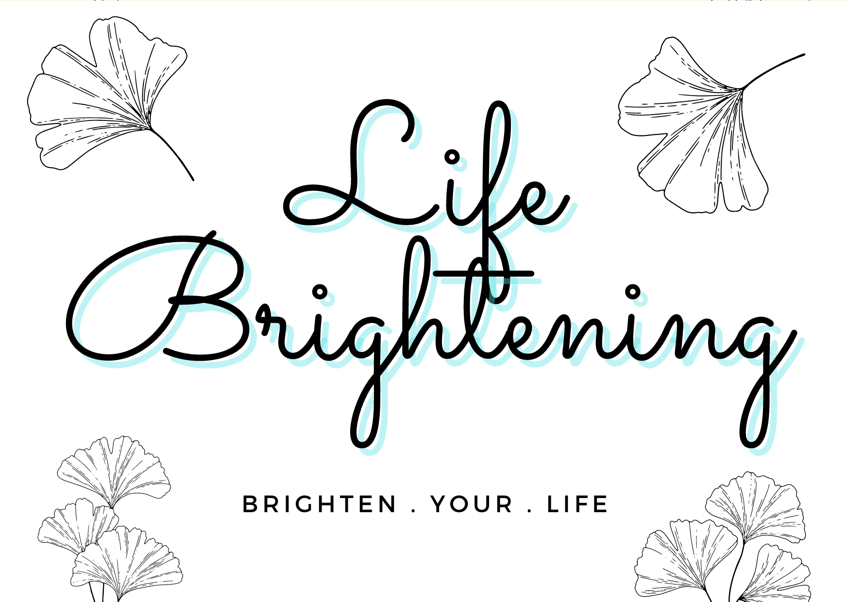 Life Brightening Logo-Retangle-White with Leaf